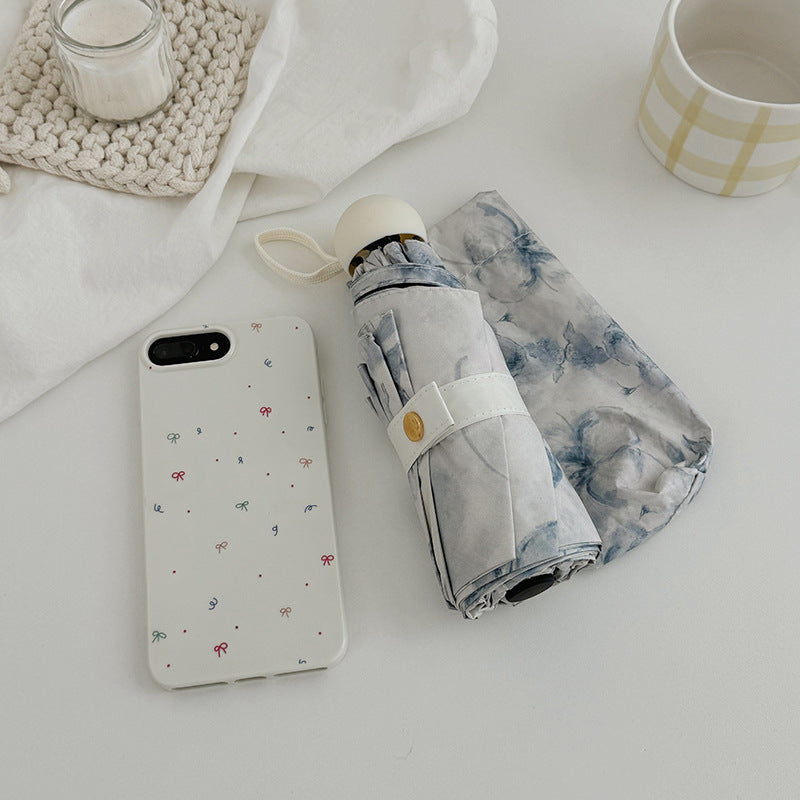 Damen Faltbarer Regenschirm mit romantischem Blumendesign Karnz