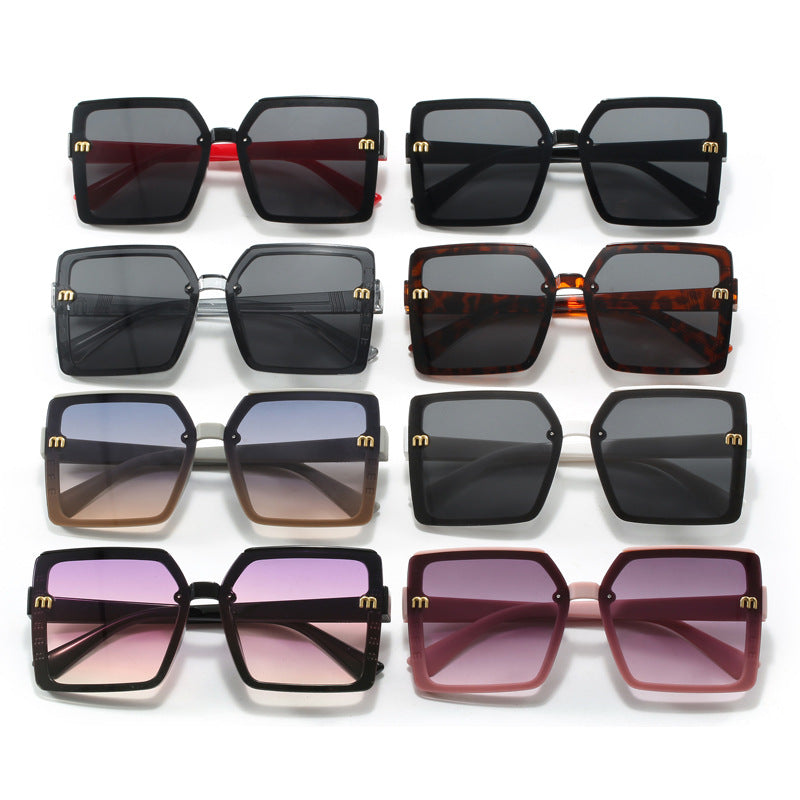 Damen modische quadratische Sonnenbrille mit verspiegeltem Verlauf Karnz