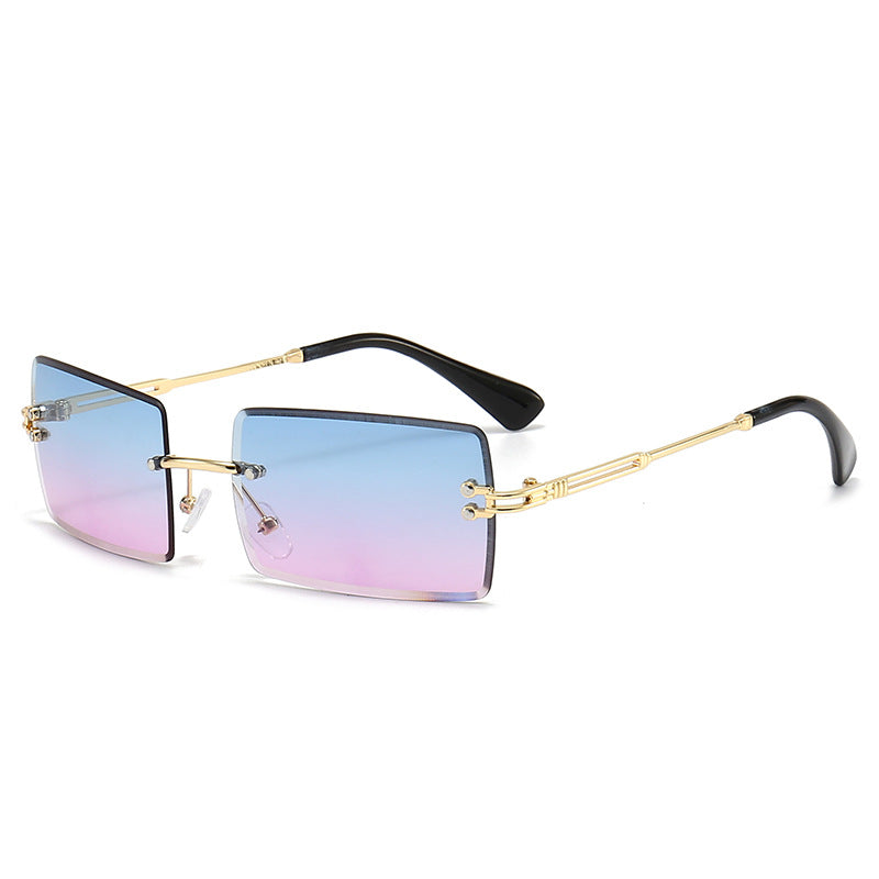 Damen modische rechteckige Sonnenbrille mit Gradient-Gläsern Karnz
