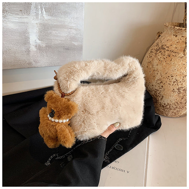 Plüsch-Fell Mini-Handtasche