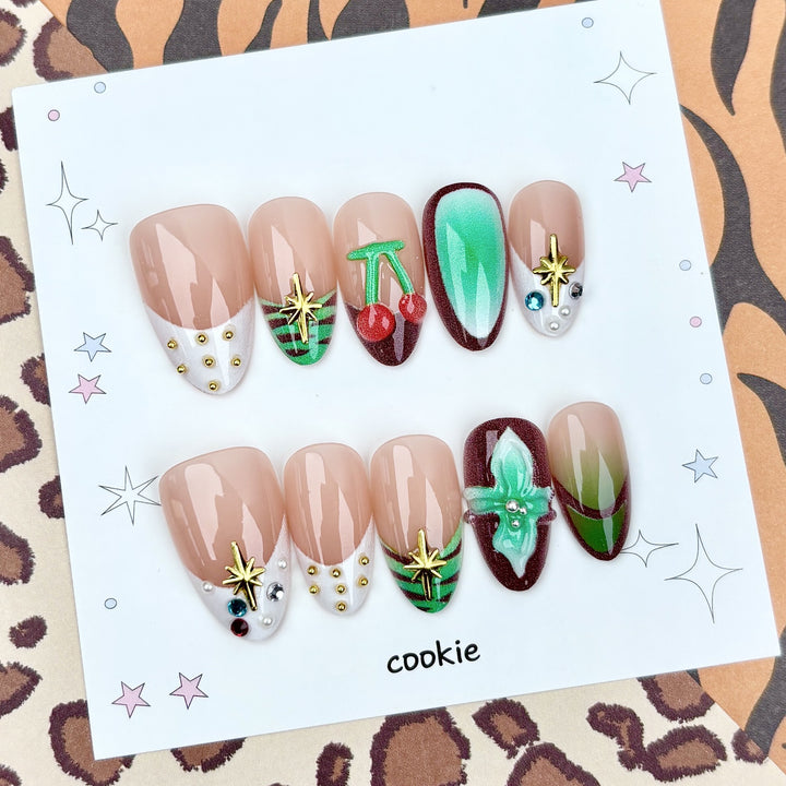 Dekoratives Weihnachts Press-On Nagelset