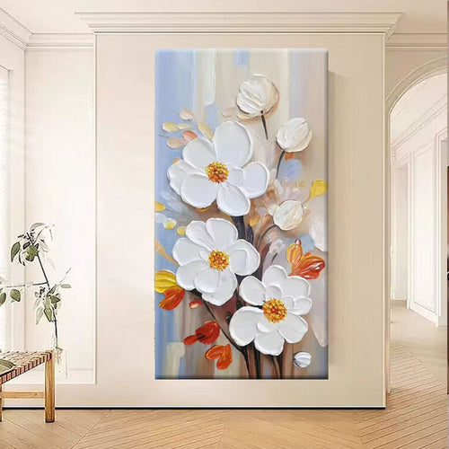 Florales Texturiertes Leinwandkunstwerk
