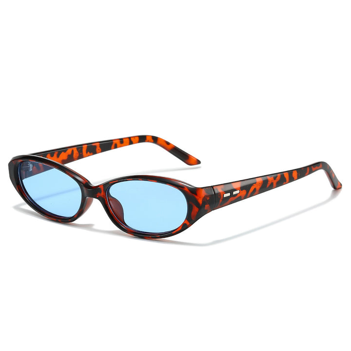 Schlanke retro-inspirierte ovale Sonnenbrille Karnz