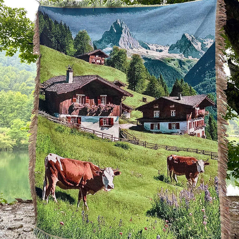 Malerei Landschaft Wurfdecke