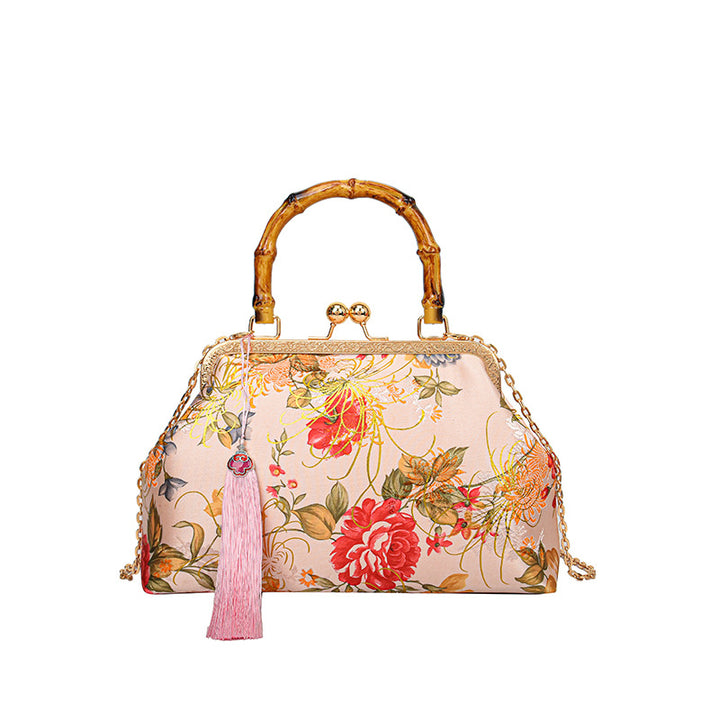 Vintage-inspirierte florale Handtasche