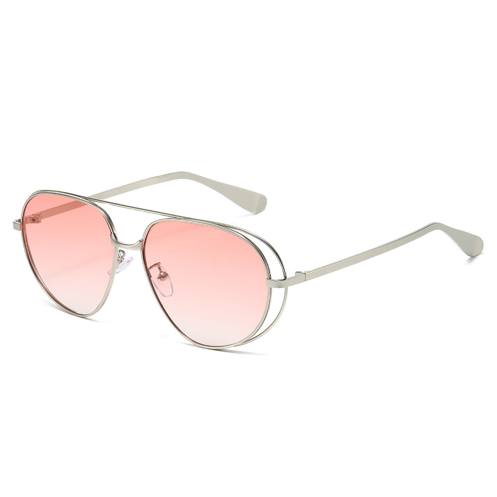 Stylische Aviator-Sonnenbrillen mit blauen Gläsern Karnz