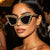 Damen Designer-Sonnenbrille mit glamourösem kristallverziertem Rahmen Karnz