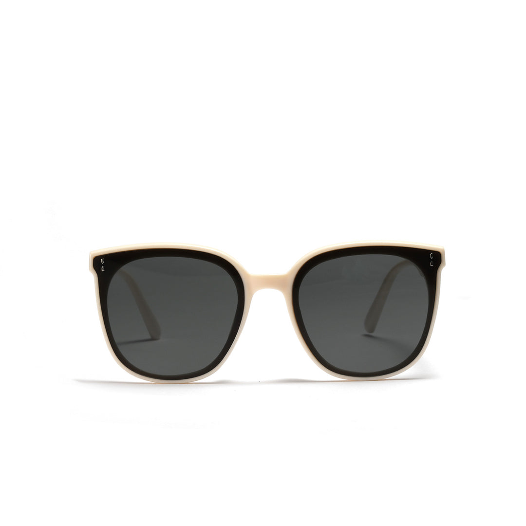 Damen modische quadratische Sonnenbrille mit hochwertigem transparentem Rahmen Karnz