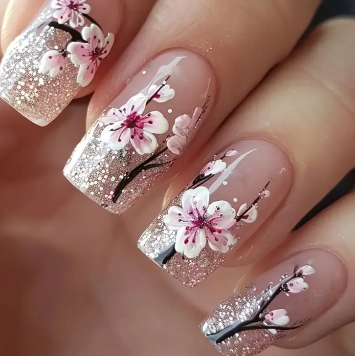 Künstlerisches Floral Französisches Nagelkunstset Karnz