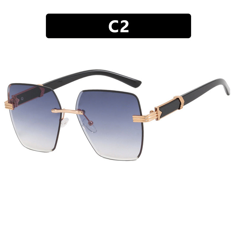 Damen modische quadratische Sonnenbrille mit glamourösen Akzenten und UV-Schutz Karnz