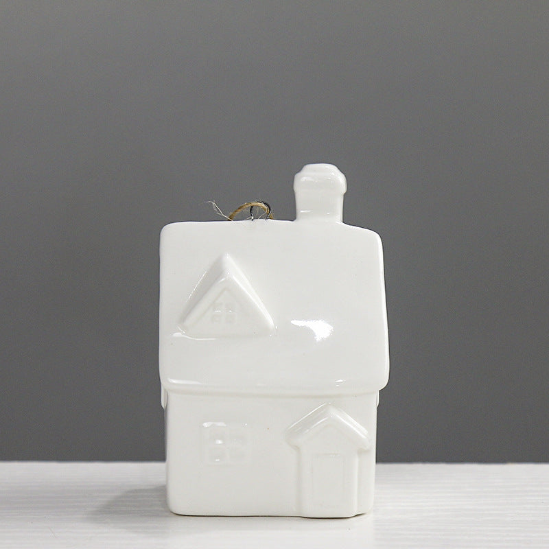 Dekorative Keramikhäuschen Figur Karnz