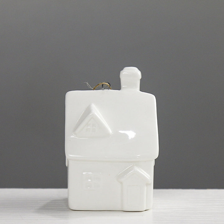Dekorative Keramikhäuschen Figur Karnz