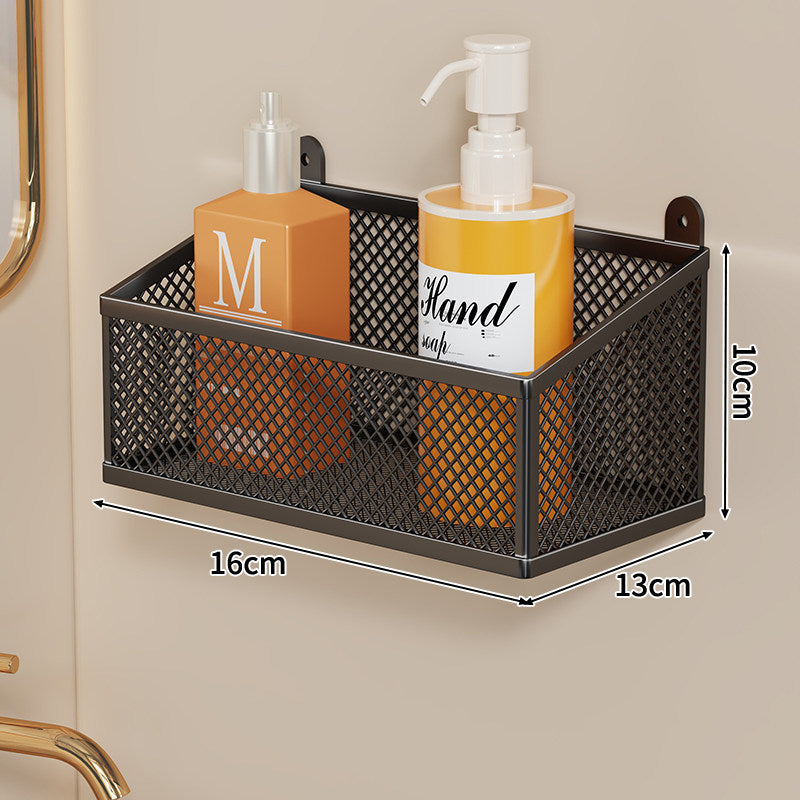 Wandmontierter Metallgitter-Badezimmer-Aufbewahrungskorb