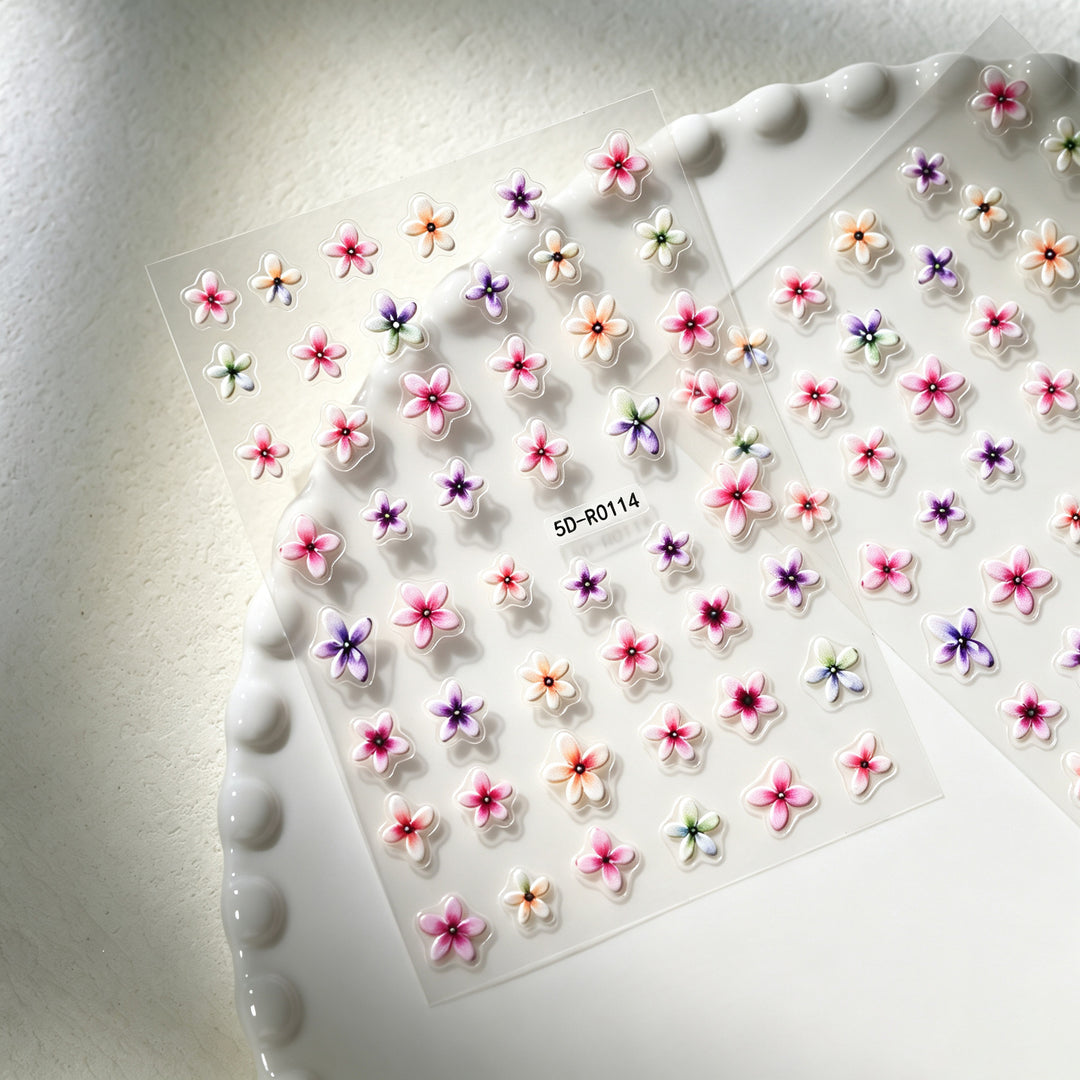 Dekorative 3D Blüten- und Schmetterling-Nagelkunst Charms