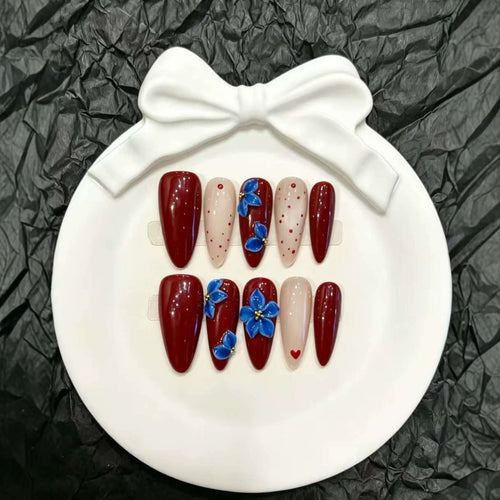 Elegantes florales Press-On-Nagelkunst-Set  1791773944