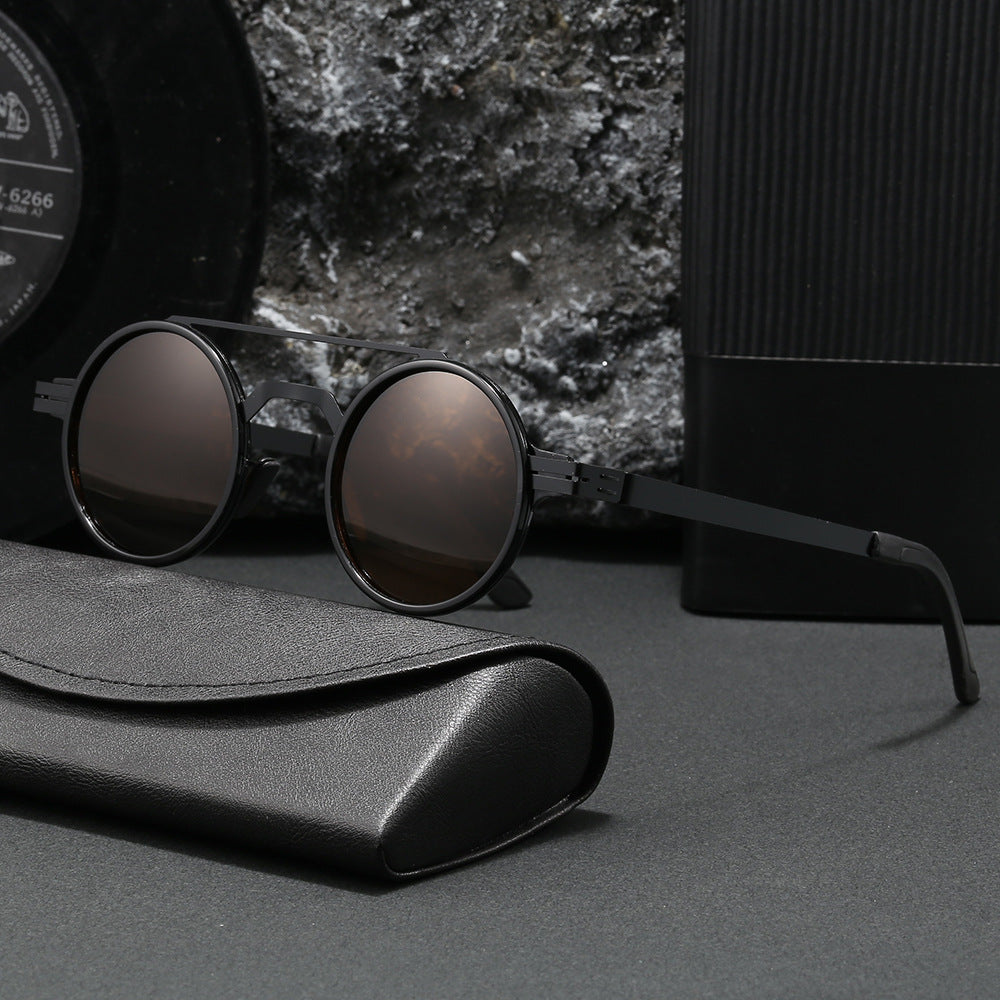 Damen modische runde Sonnenbrille mit minimalistischem Design Karnz