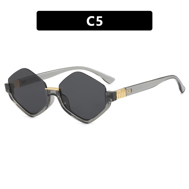 Damen modische Sonnenbrille mit trendy sechseckigem Rahmen und schützenden Gläsern Karnz