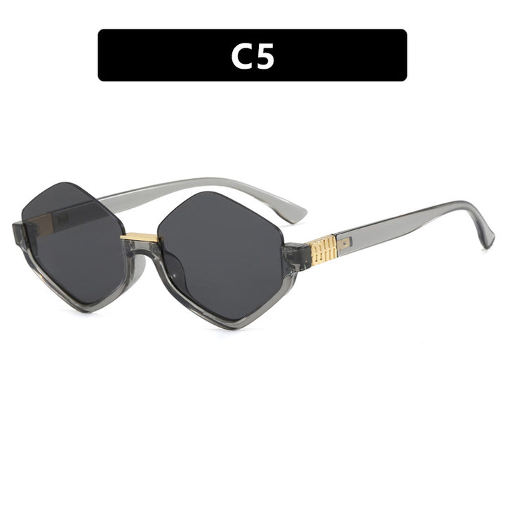 Damen modische Sonnenbrille mit trendy sechseckigem Rahmen und schützenden Gläsern Karnz