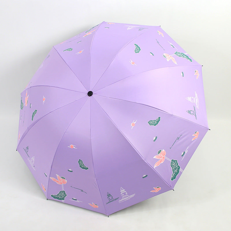 Damen Faltbarer Regenschirm mit floralen Akzenten Karnz