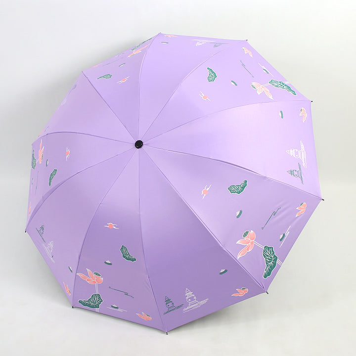 Damen Faltbarer Regenschirm mit floralen Akzenten Karnz
