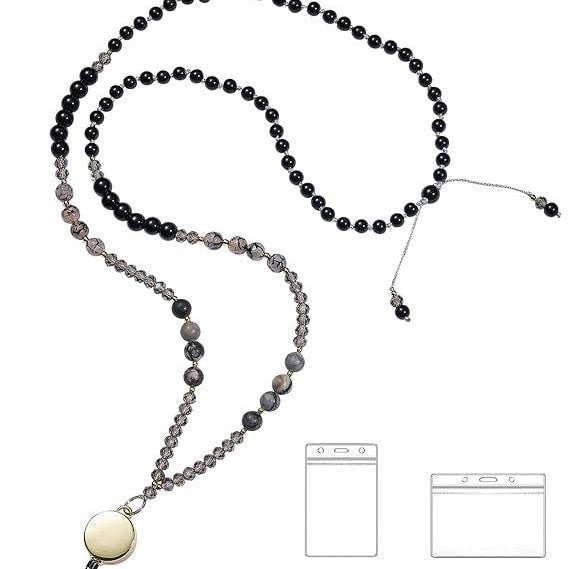 Perlenbrille Lanyard mit Rückzugclip Karnz