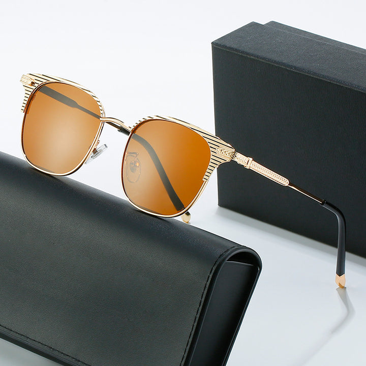 Damen Designer-Sonnenbrille mit luxuriösem Rahmen und verspiegelten Gläsern Karnz