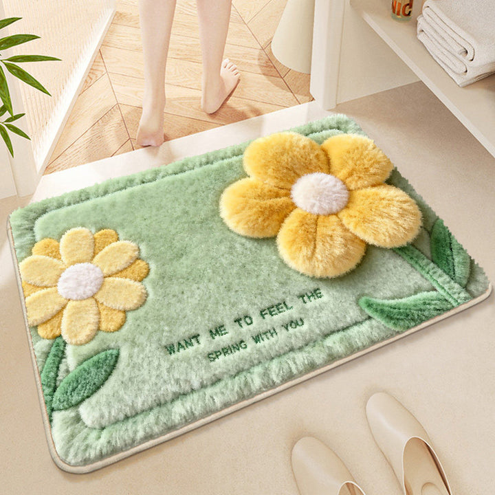 Florale gestickte Badmatte