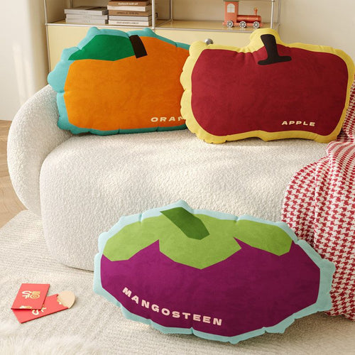 Mangosteen-Shaped Plush Decorative Throw Pillow Cushion with Soft Microfiber Cover