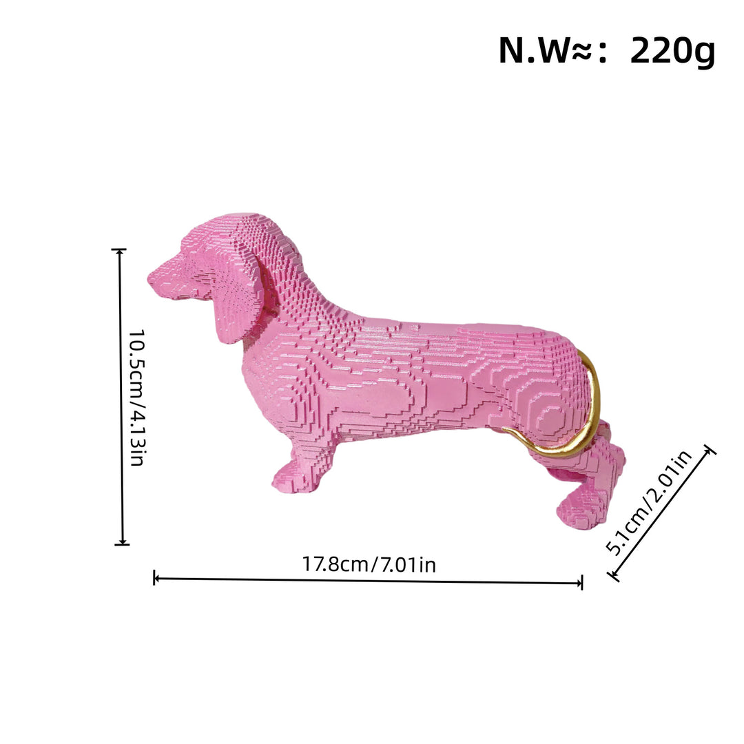 Verspielte Dekofigur eines süßen Dachshunds Karnz