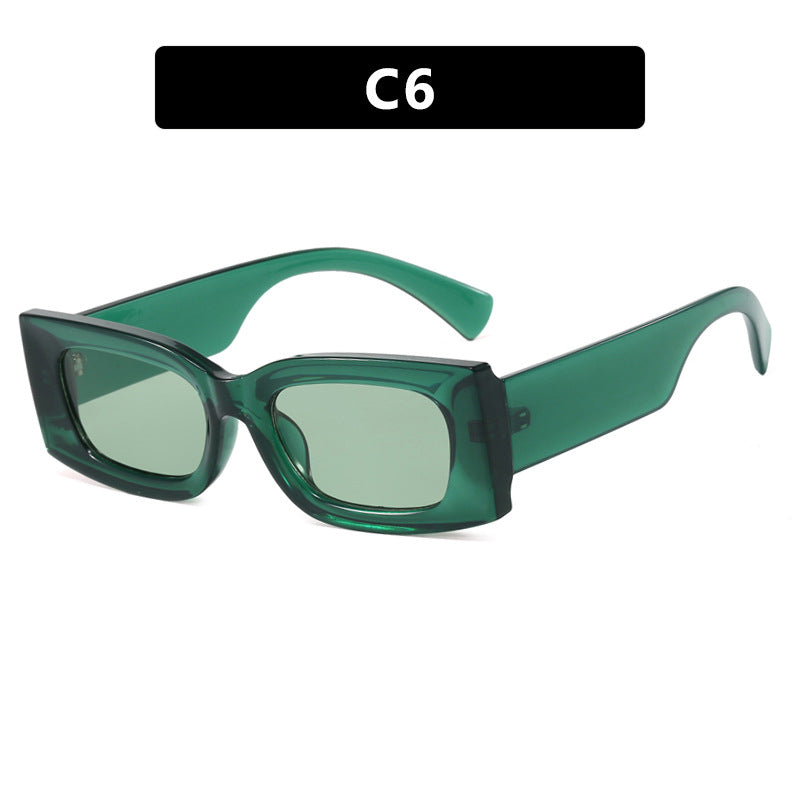 Damen modische quadratische Sonnenbrille mit transparentem Rahmen und schützendem UV-Filter Karnz