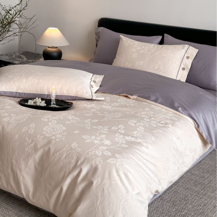 Luxuriöses Jacquard-Struktur Bettbezug Set