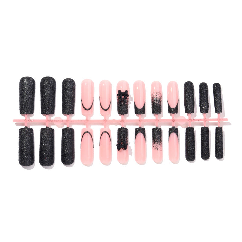 Künstlerisches Glitter-Gradient-Press-On-Nagelset Karnz