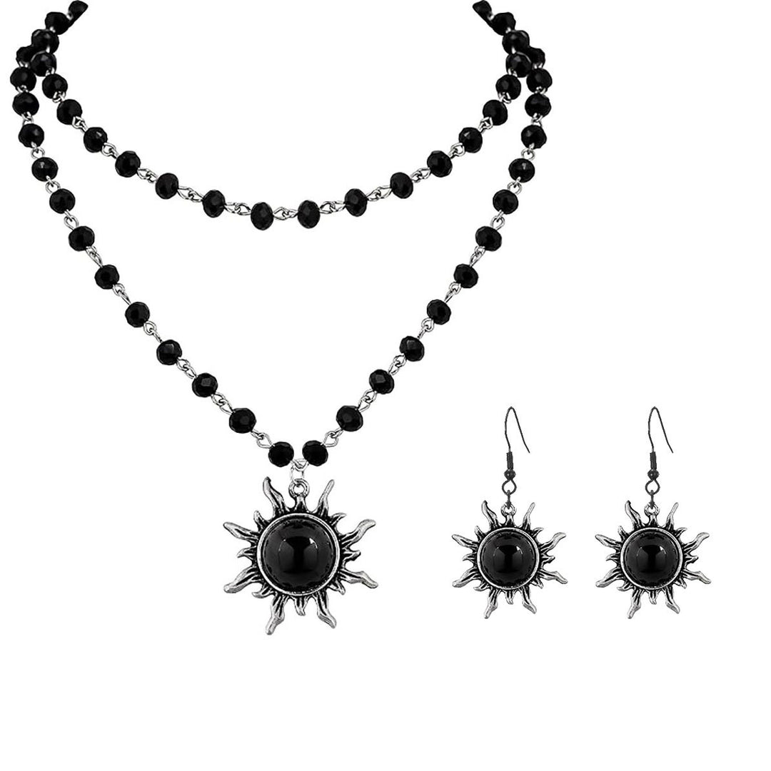 Schichteter Kristall-Mond Schmuckset Karnz