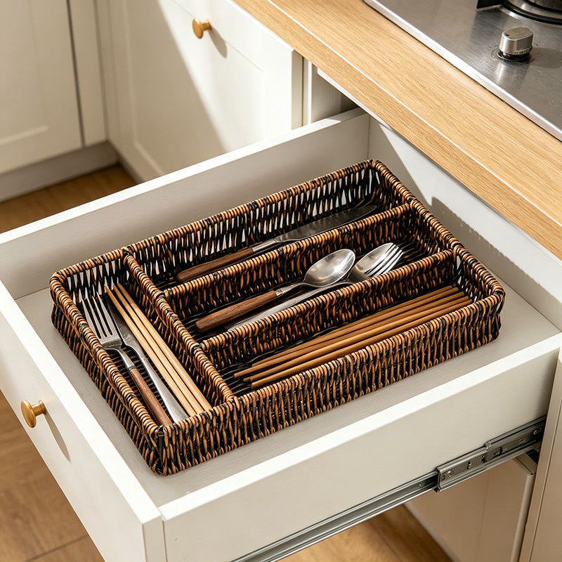 Geflochtenes Besteck-Organizer-Tablett Karnz
