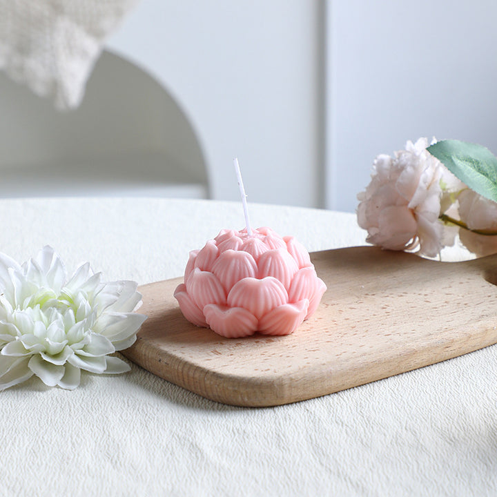 Handgegossen Blütenrelief Cupcake Dekorationskerze