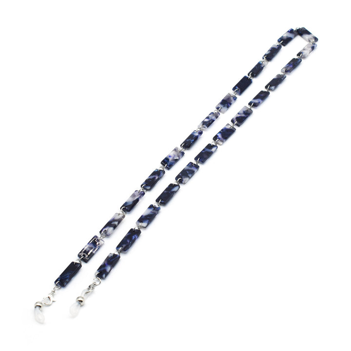 Stylische Schildpatt-Muster Brille Kette Karnz