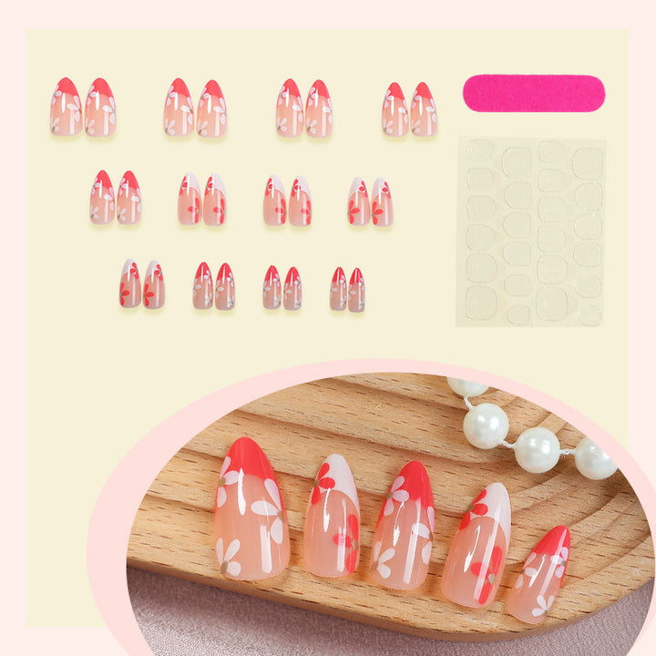 Blumenmuster Press-On Nail Set Karnz