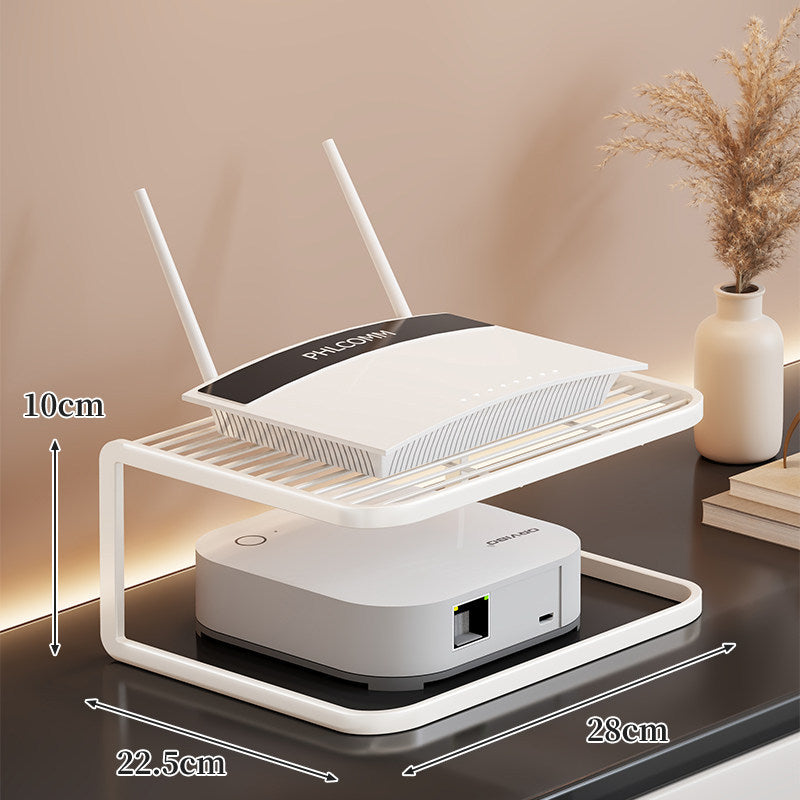 Belüfteter Desktop-Router- und Modemständer-Organizer