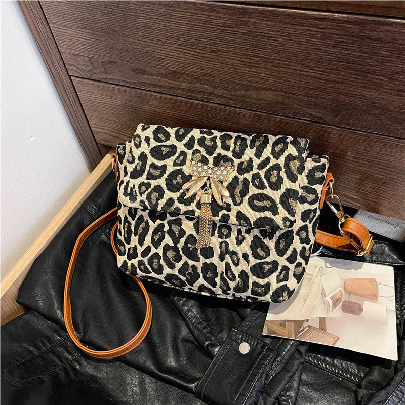 Chic Leopardenmuster Umhängetasche Karnz
