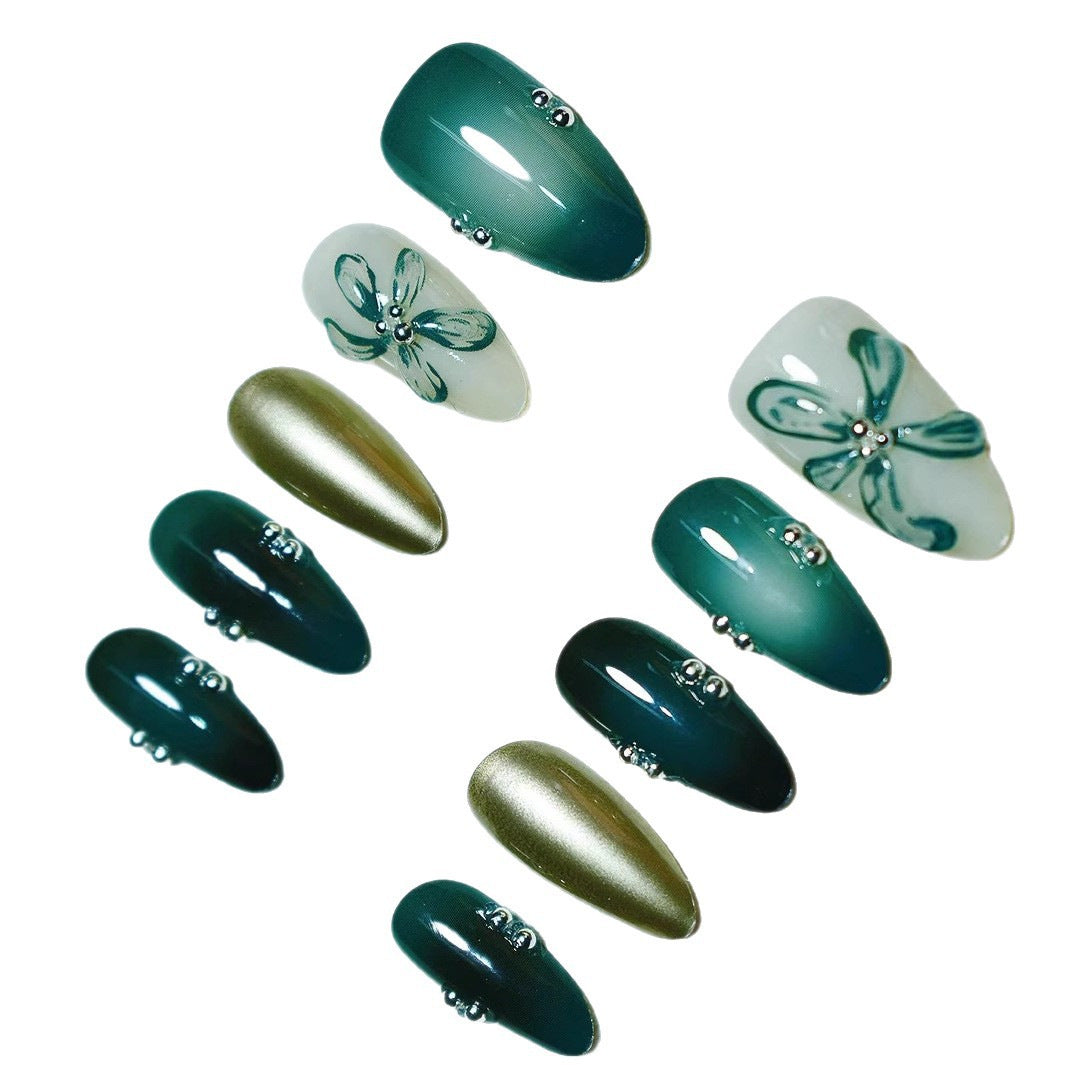Elegantes Florales Press-On Nagelset Karnz