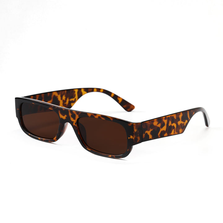 Damen stilvolle Vintage-Sonnenbrille mit transparentem Rahmen und leicht getönten Gläsern Karnz