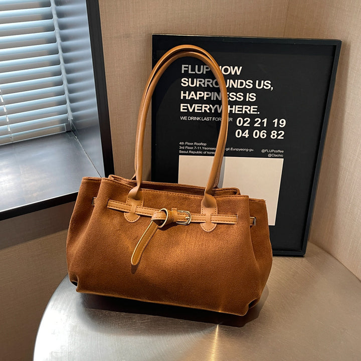 Wildleder-Finish Alltag Handtasche