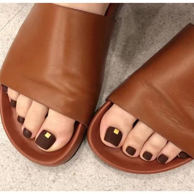 Bequeme Leder-Sandalen mit breiter Zehenpartie Karnz
