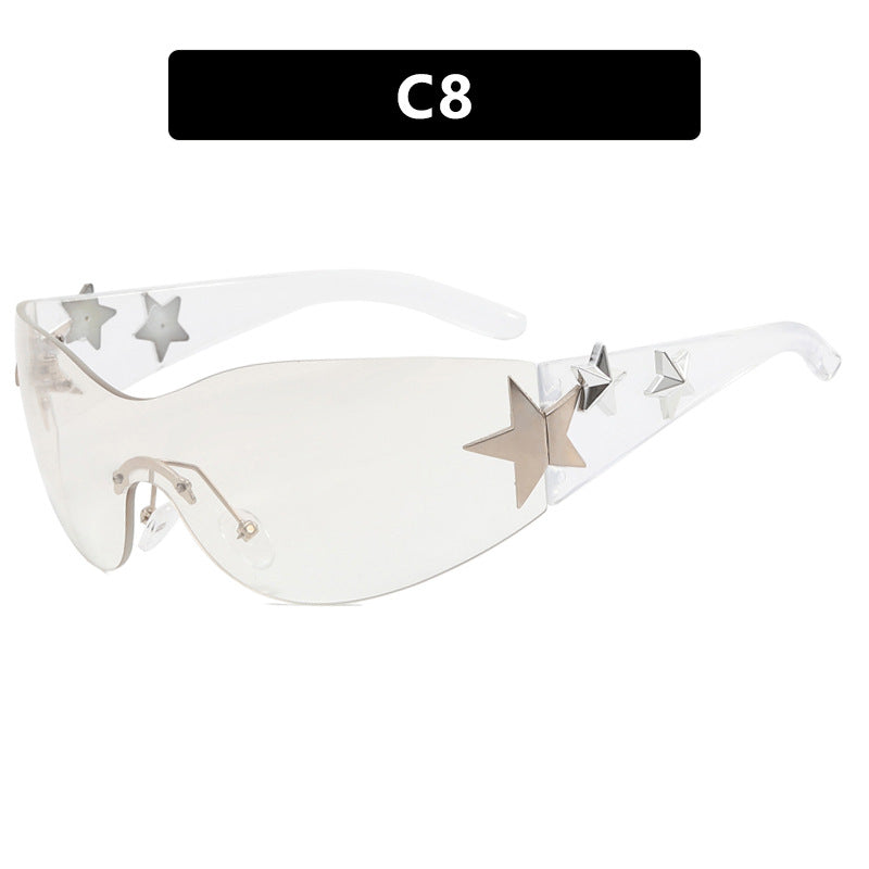 Damen trendige Sonnenbrille mit einzigartigem Sternen-Design Karnz