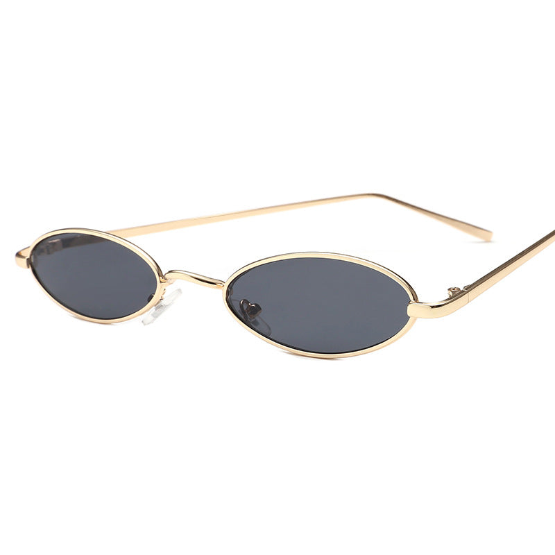 Damen elegante Sonnenbrille im ovalen Metallrahmen Karnz