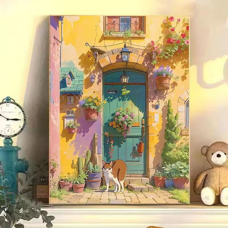 Bunte städtische Landschaft Wandkunst Karnz