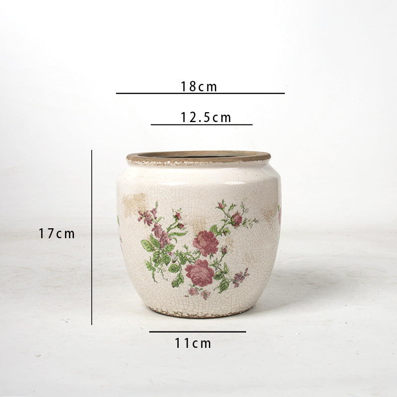 Florale Keramik Pflanzschale Karnz