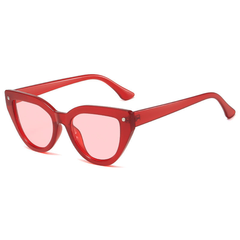 Damen Cat-Eye Sonnenbrille mit markantem Tierschrift-Muster Karnz