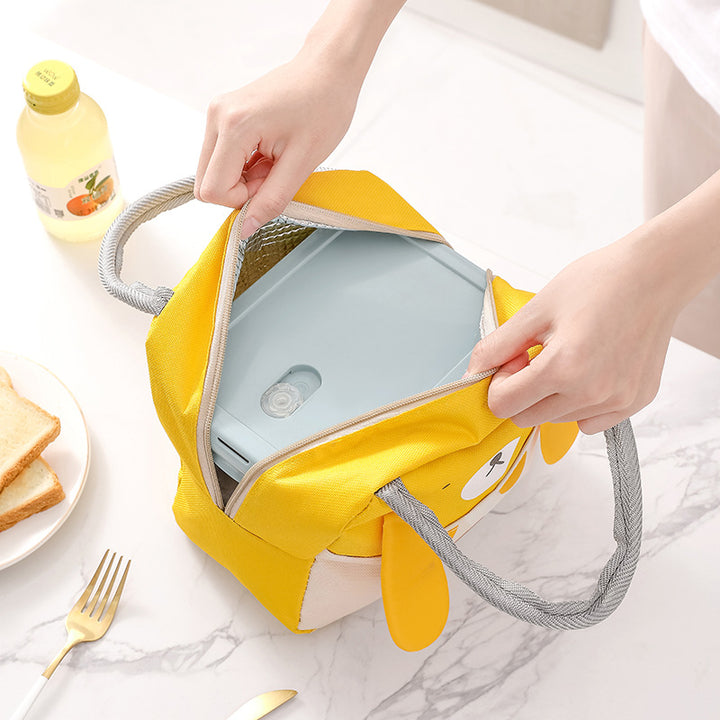 Niedliche, tierisch inspirierte, isolierte Lunch-Tasche