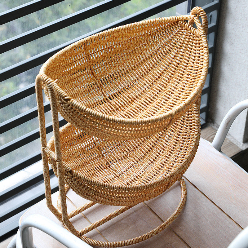 Damen Zweistufiger Rattankorb Karnz